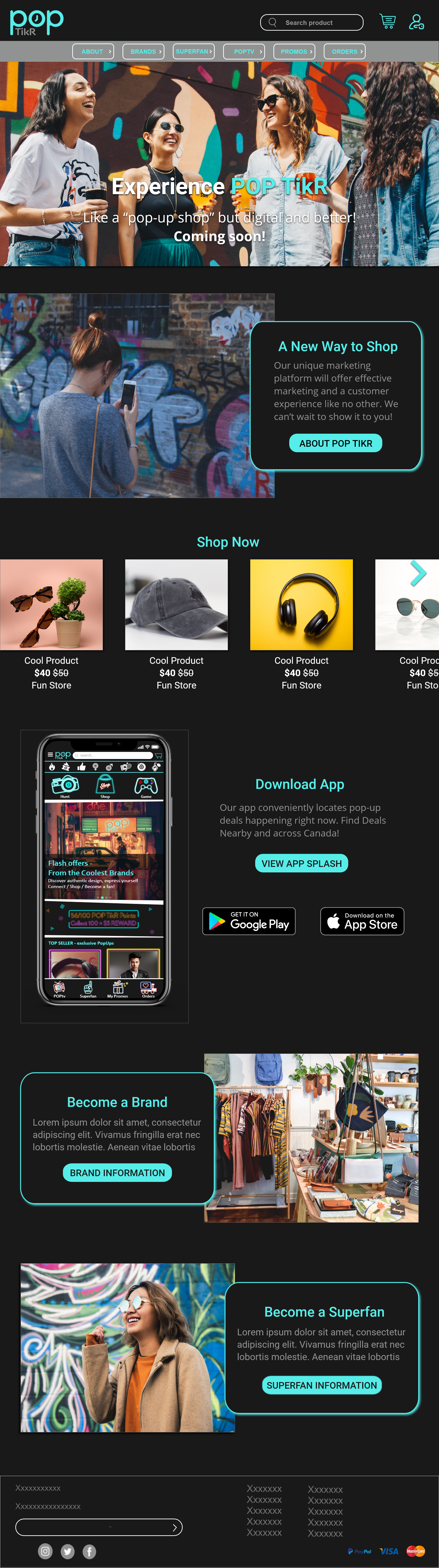 POP TikR App Splash Hi-Fidelity. 